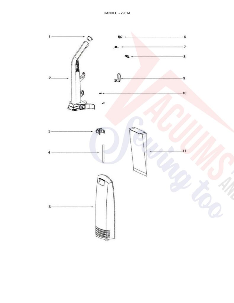 Eureka 2901A exploded schematic diagram (page 1)