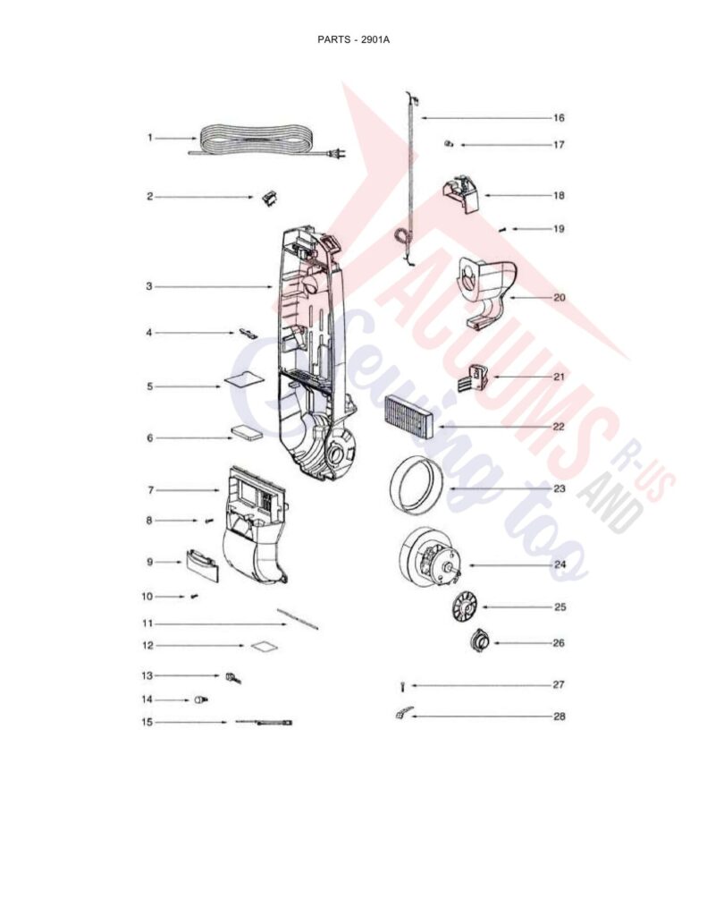 Eureka 2901A exploded schematic diagram (page 2)
