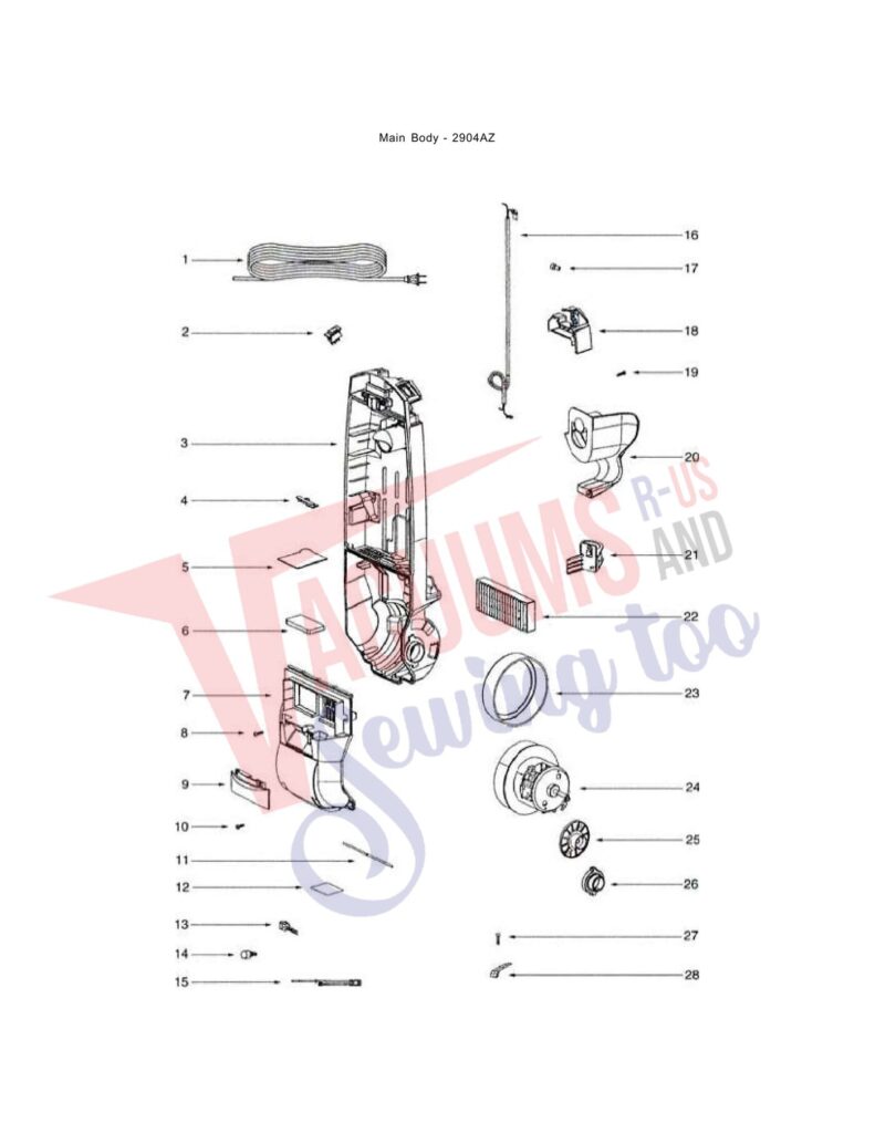 Eureka 2904AZ exploded schematic diagram (page 2)