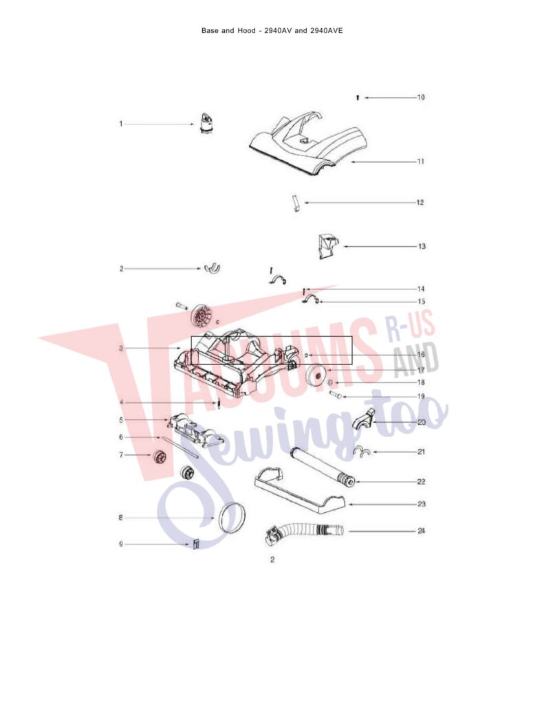 Eureka 2940AV exploded schematic diagram (page 3)