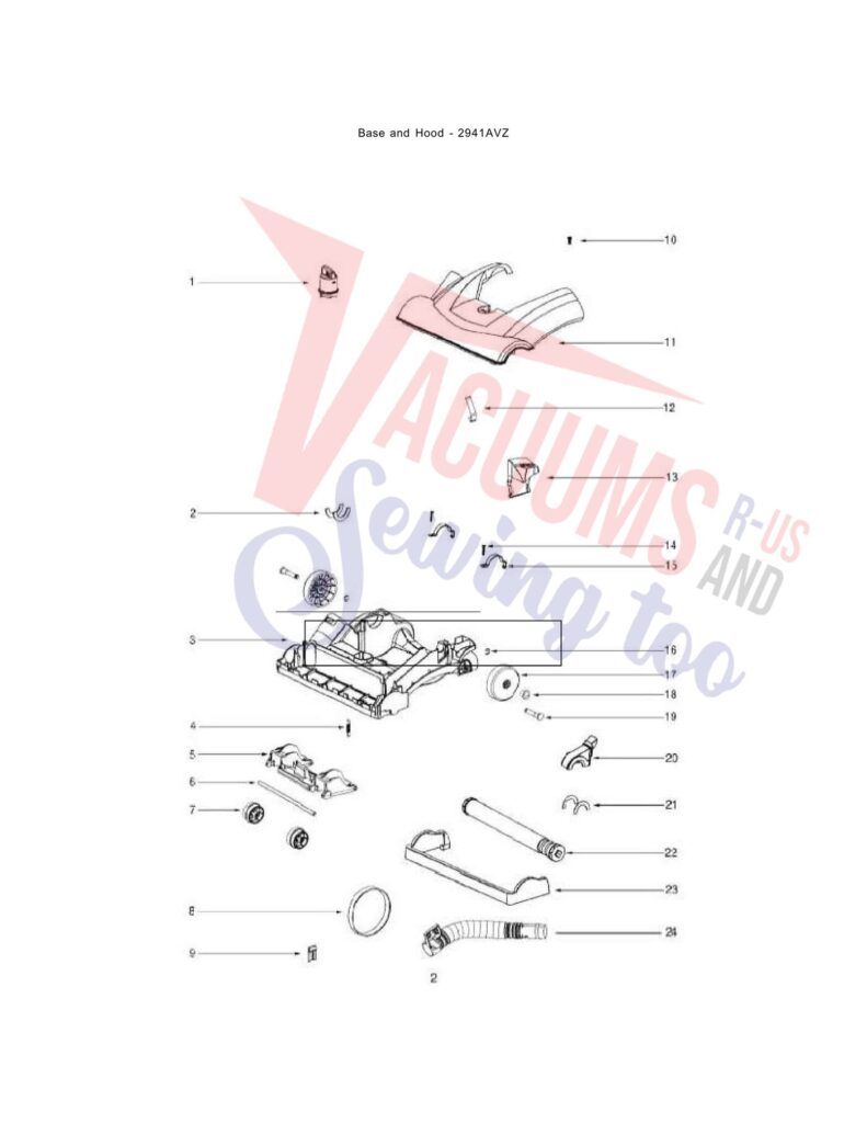 Eureka 2941AVZ exploded schematic diagram (page 3)