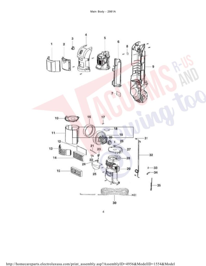 Eureka 2981A exploded schematic diagram (page 2)