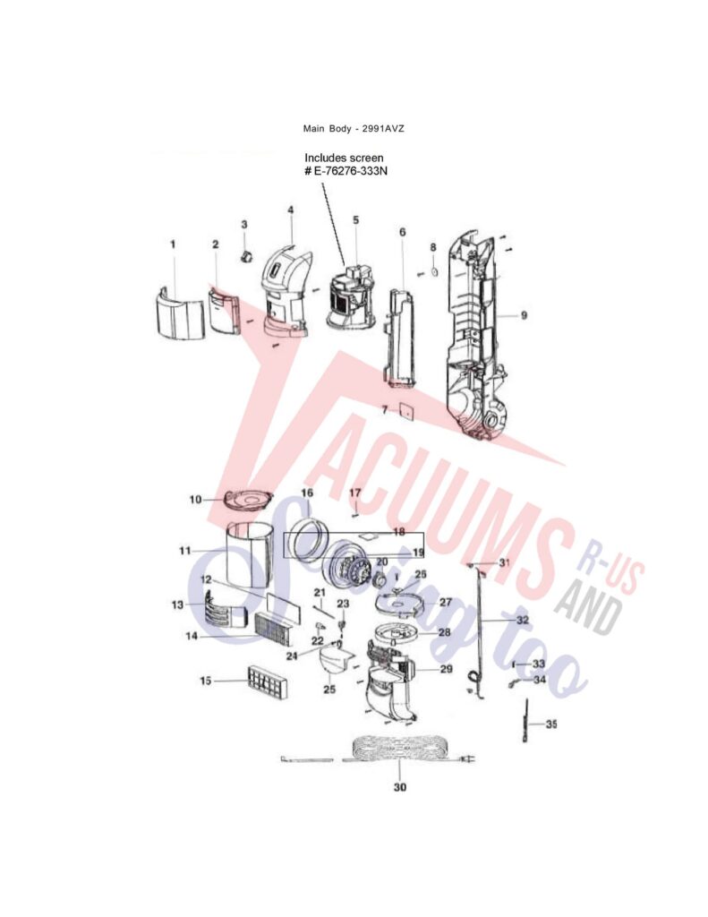 Eureka 2991AVZ exploded schematic diagram (page 2)