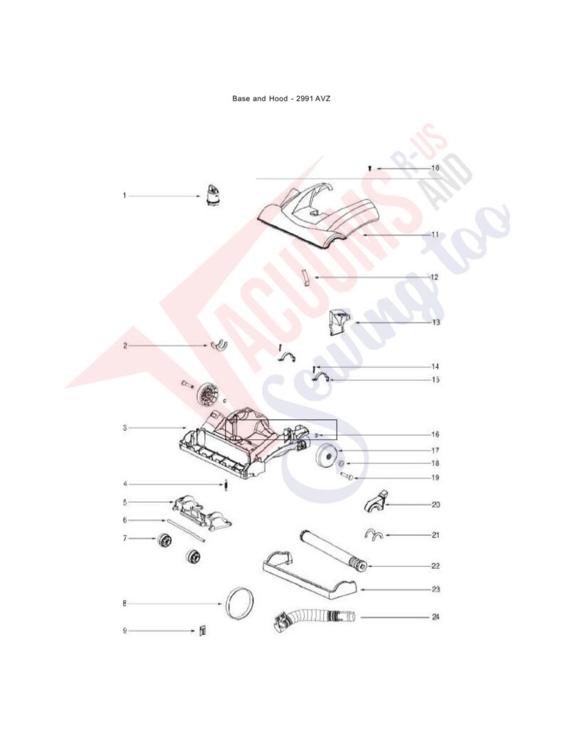 Eureka 2991AVZ exploded schematic diagram (page 3)
