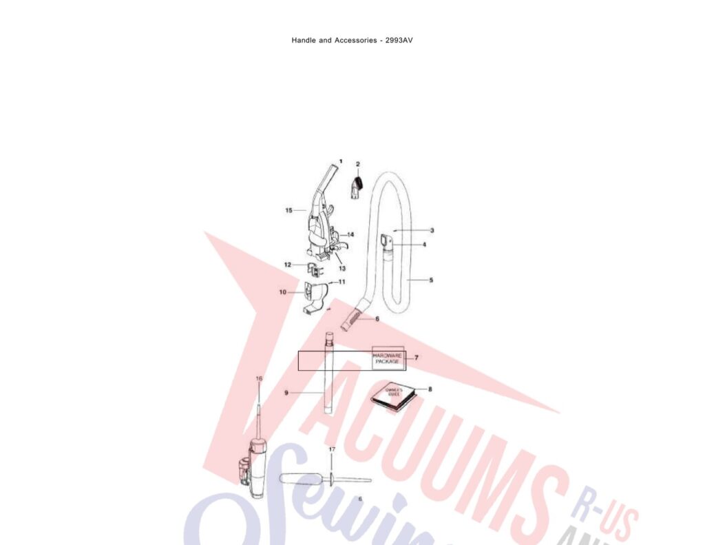 Eureka 2993AV exploded schematic diagram (page 1)