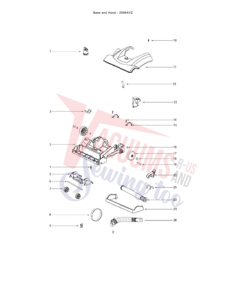 Eureka 2999AVZ exploded schematic diagram (page 3)