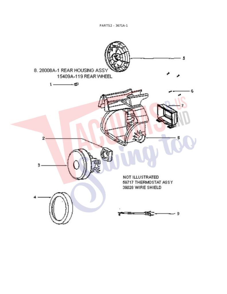 Eureka 3671A-1 exploded schematic diagram (page 2)