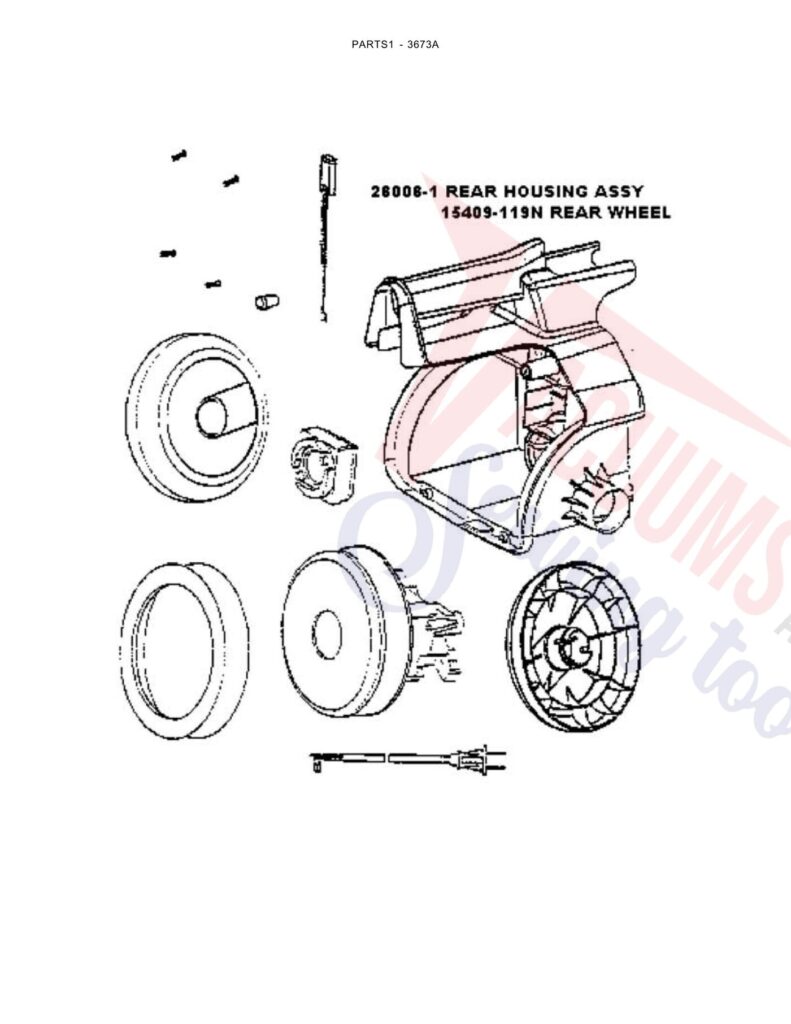 Eureka 3673A exploded schematic diagram (page 2)