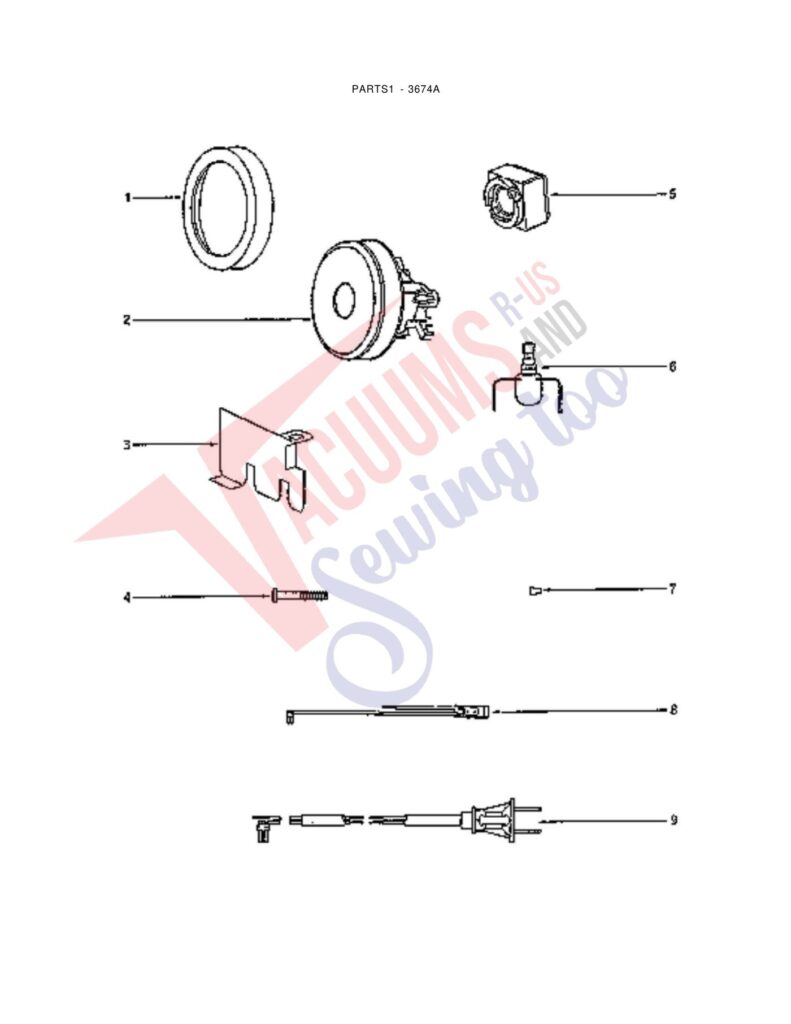 Eureka 3674A exploded schematic diagram (page 2)
