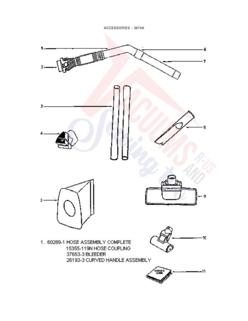 Eureka 3674A exploded schematic diagram (page 3)