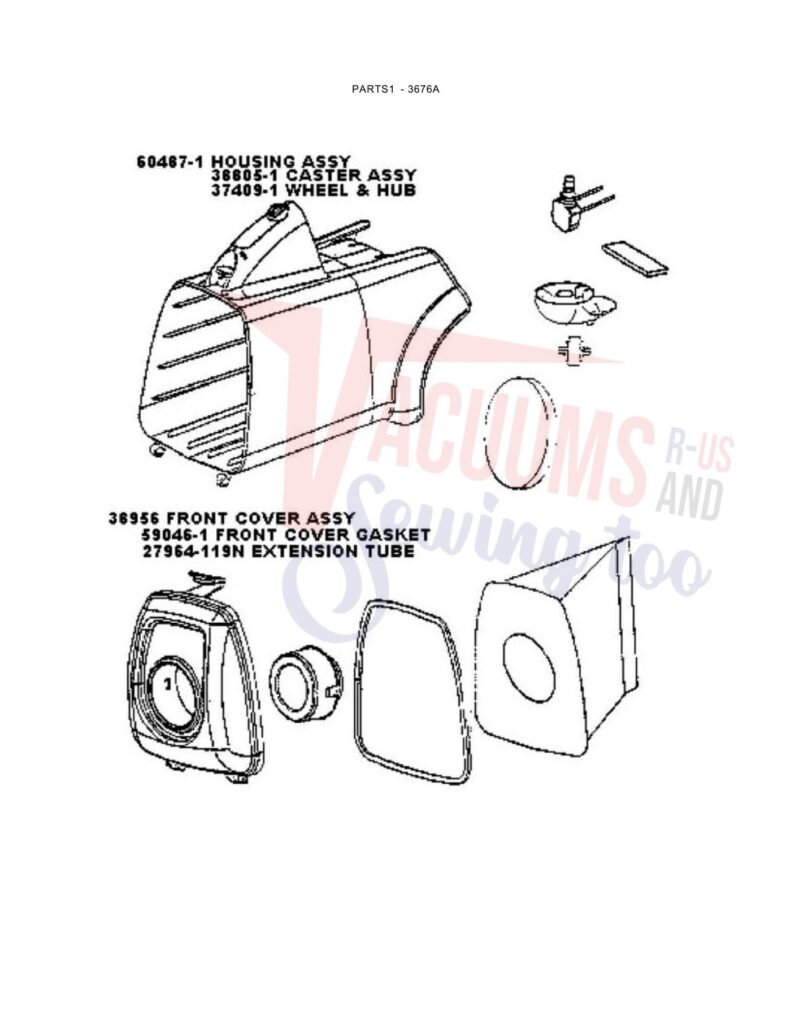 Eureka 3676A exploded schematic diagram (page 1)