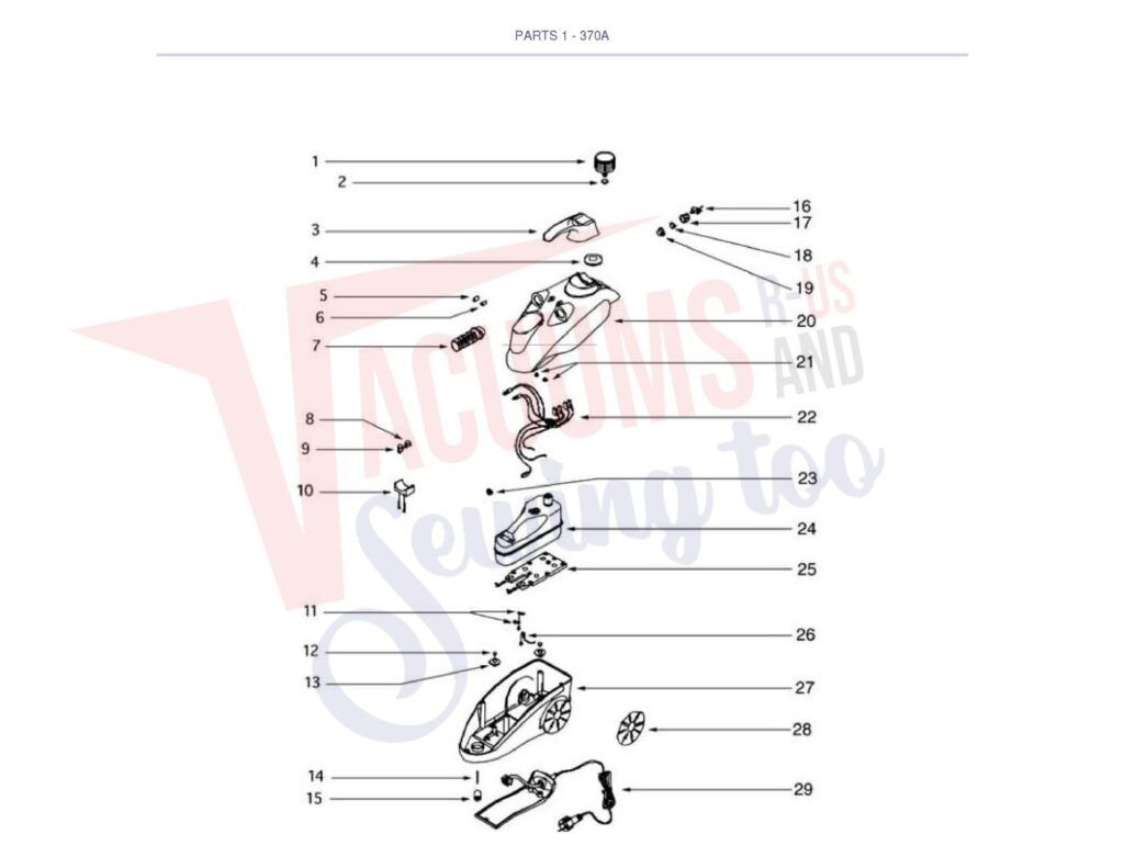 Eureka 370A exploded schematic diagram (page 1)