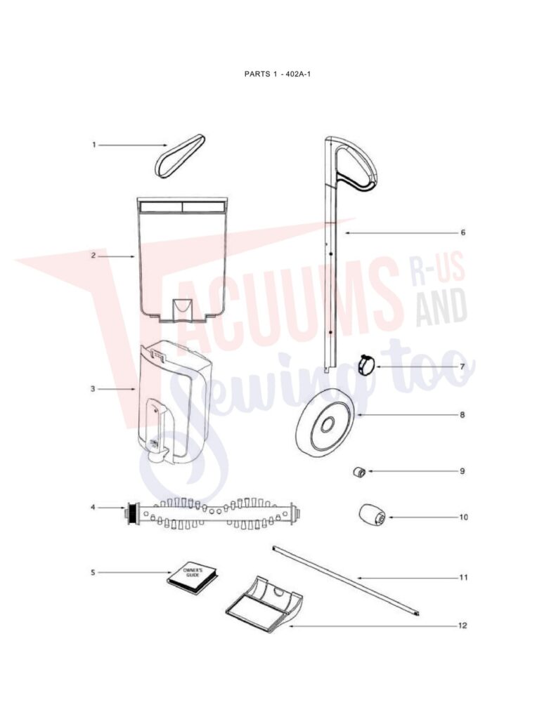 Eureka 402A-1 exploded schematic diagram (page 1)