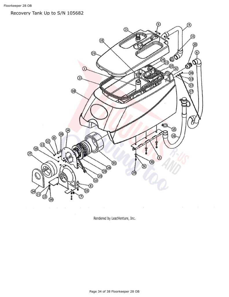 Tornado floorkeper 28 exploded schematic diagram (page 6)