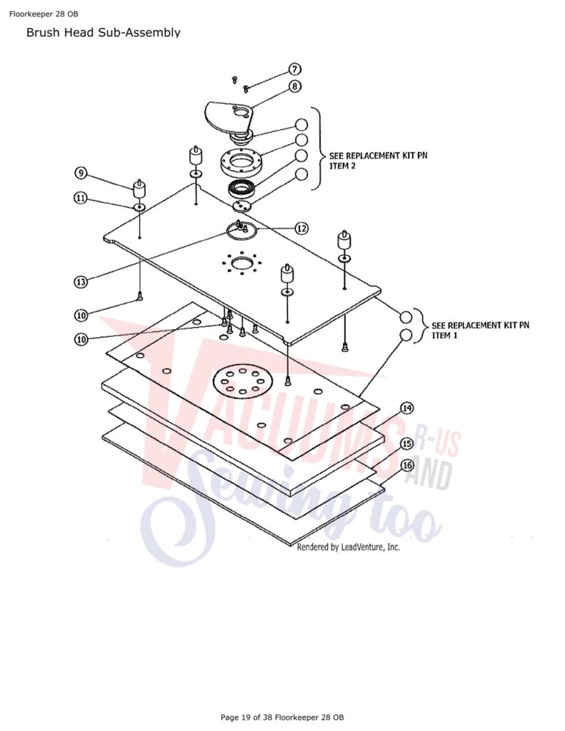 Tornado floorkeper 28 exploded schematic diagram (page 14)