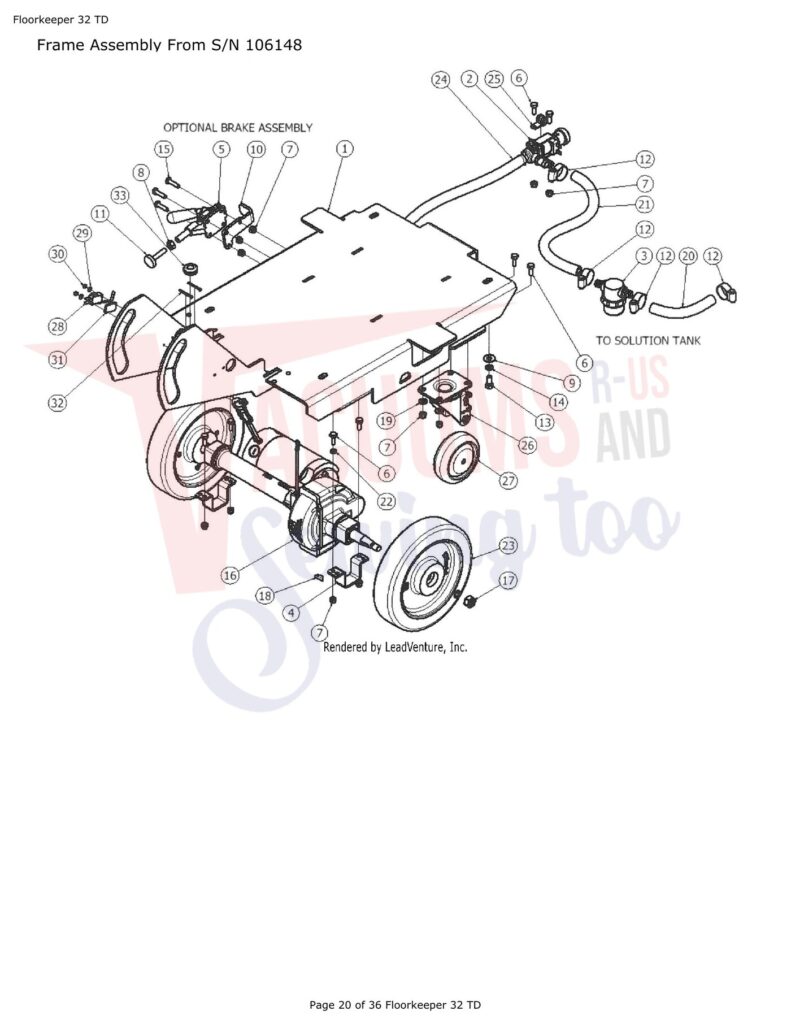 Tornado 32 td exploded schematic diagram (page 13)