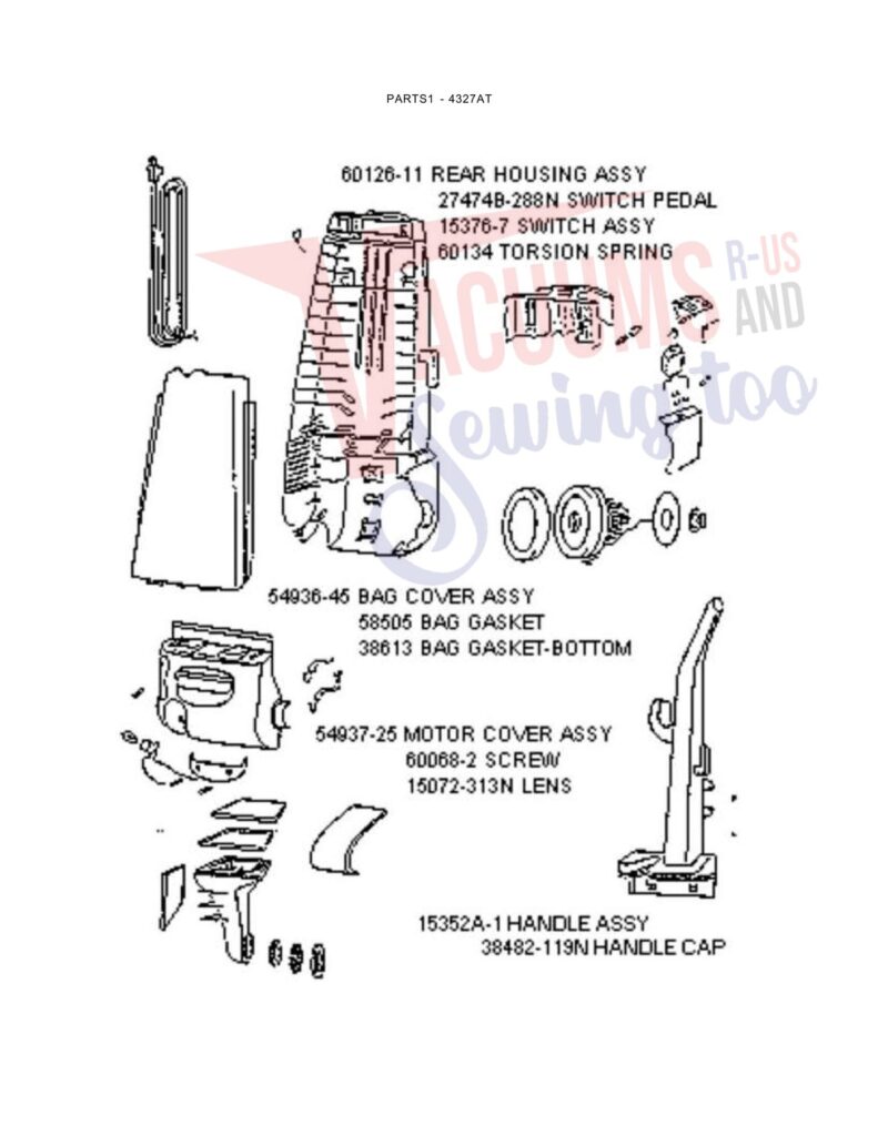 Eureka 4327AT exploded schematic diagram (page 1)