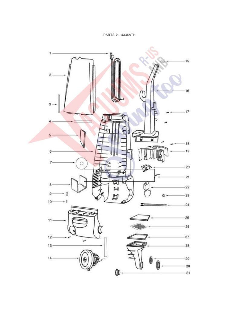Eureka 4336ATH exploded schematic diagram (page 1)