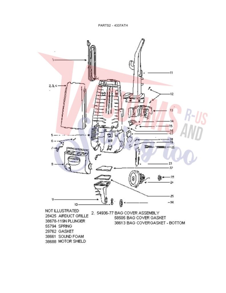 Eureka 4337ATH exploded schematic diagram (page 1)