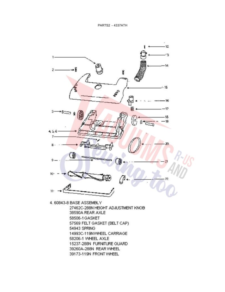 Eureka 4337ATH exploded schematic diagram (page 2)