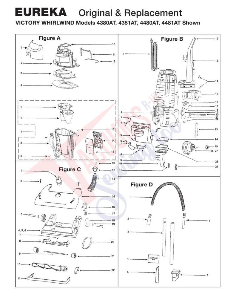Eureka 4380AT exploded schematic diagram (page 1)