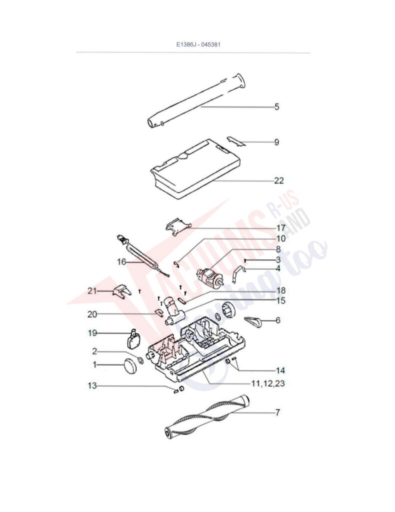 Eureka e1386j exploded schematic diagram (page 1)