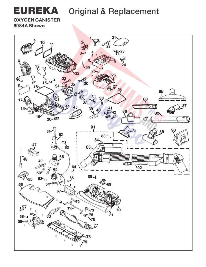 Eureka 6984A exploded schematic diagram (page 1)