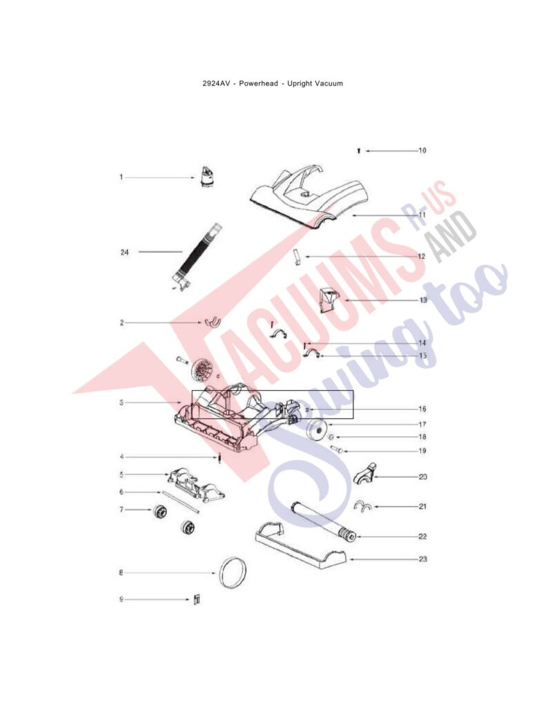 Eureka 2924AV exploded schematic diagram (page 3)
