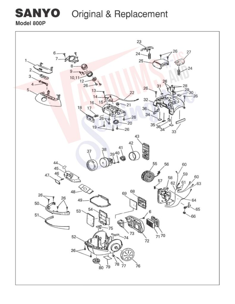 Sanyo 800P exploded schematic diagram (page 1)