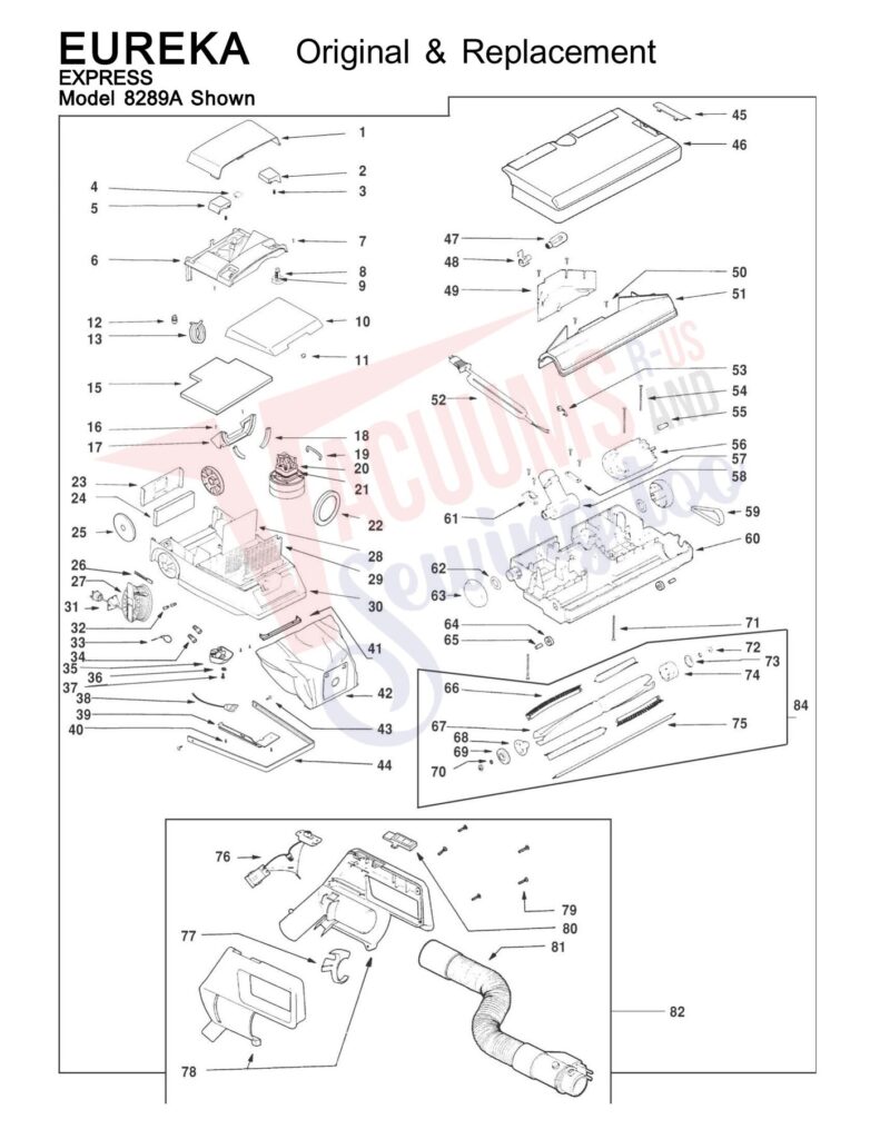 Eureka 8289A exploded schematic diagram (page 1)
