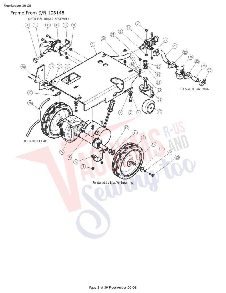 Tornado Floorkeeper 20 exploded schematic diagram (page 1)