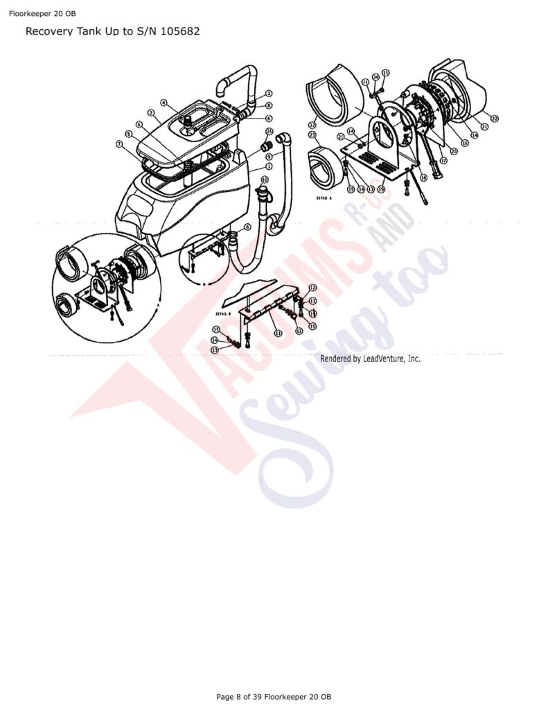 Tornado Floorkeeper 20 exploded schematic diagram (page 10)