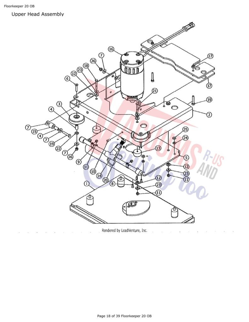 Tornado Floorkeeper 20 exploded schematic diagram (page 15)