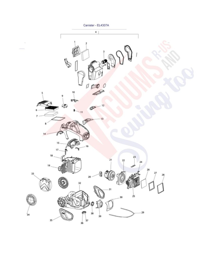 Eureka EL012B exploded schematic diagram (page 1)