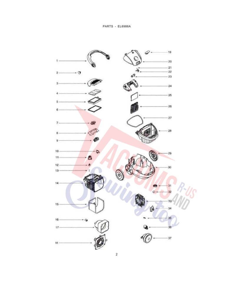 Electrolux EL6986A exploded schematic diagram (page 1)