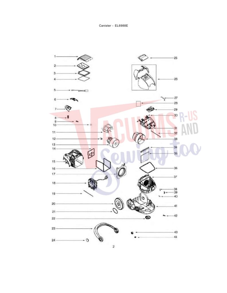 Electrolux EL6988E exploded schematic diagram (page 1)