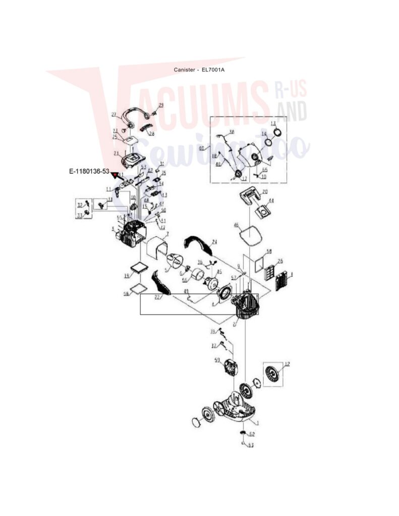 Electrolux EL7001A exploded schematic diagram (page 1)