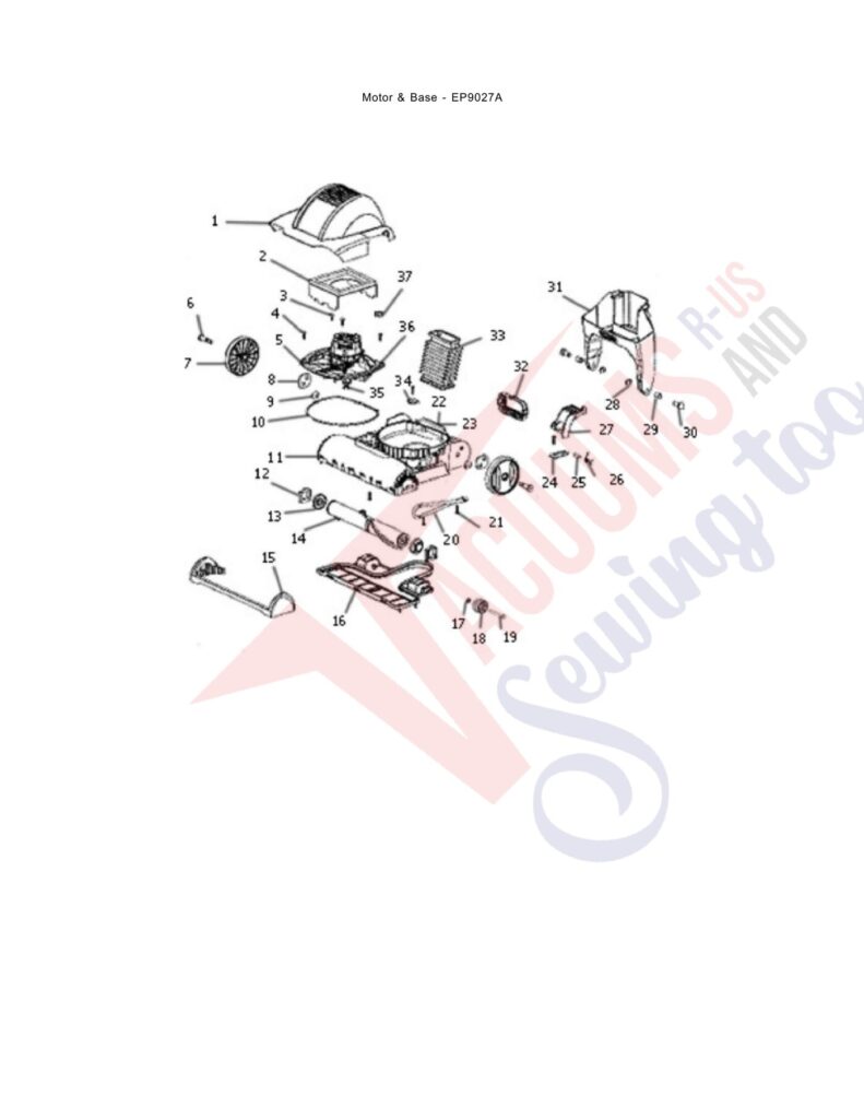 Eureka EP9027A exploded schematic diagram (page 2)
