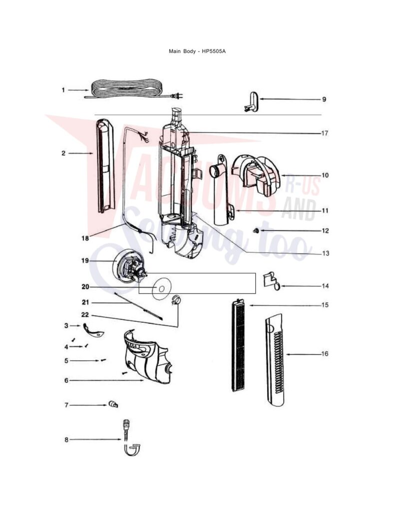 Eureka HP5505A exploded schematic diagram (page 2)