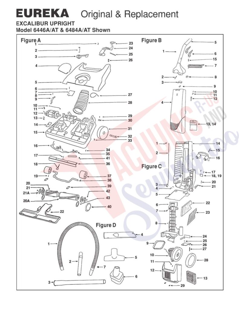 Eureka 6446a exploded schematic diagram (page 1)