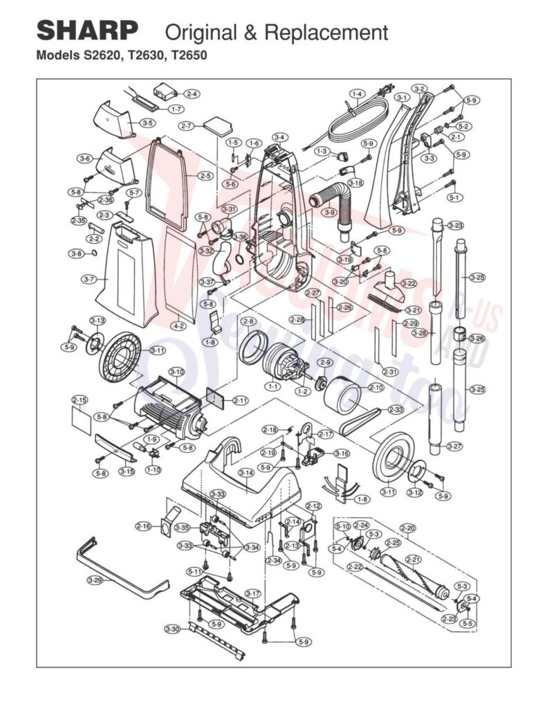 Sharp S2620 exploded schematic diagram (page 1)