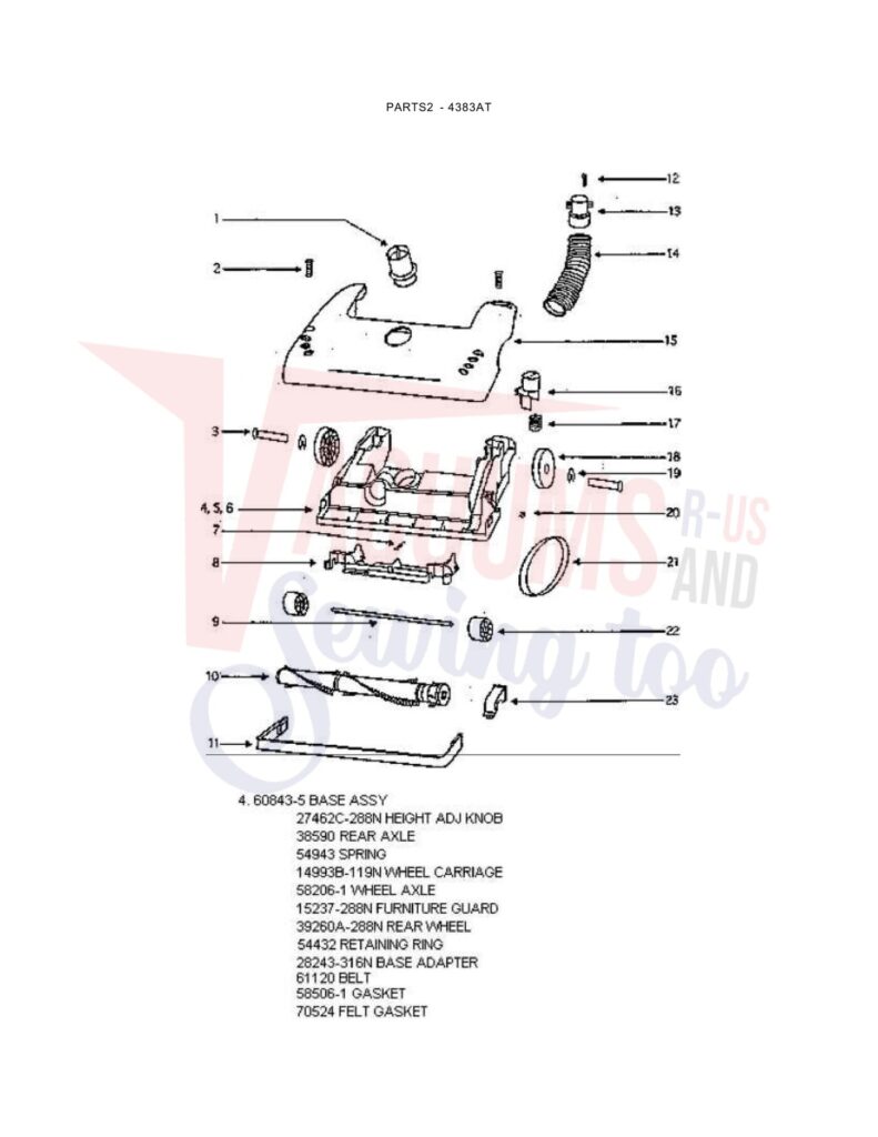 Eureka 4383AT exploded schematic diagram (page 2)