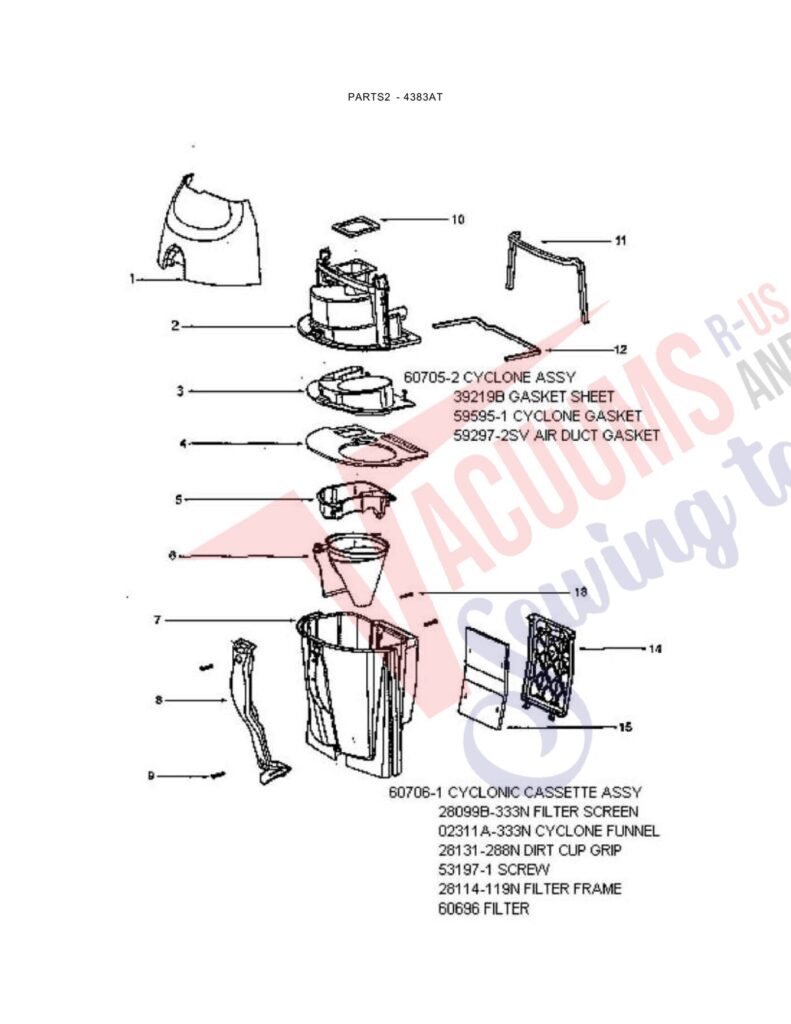 Eureka 4383AT exploded schematic diagram (page 3)