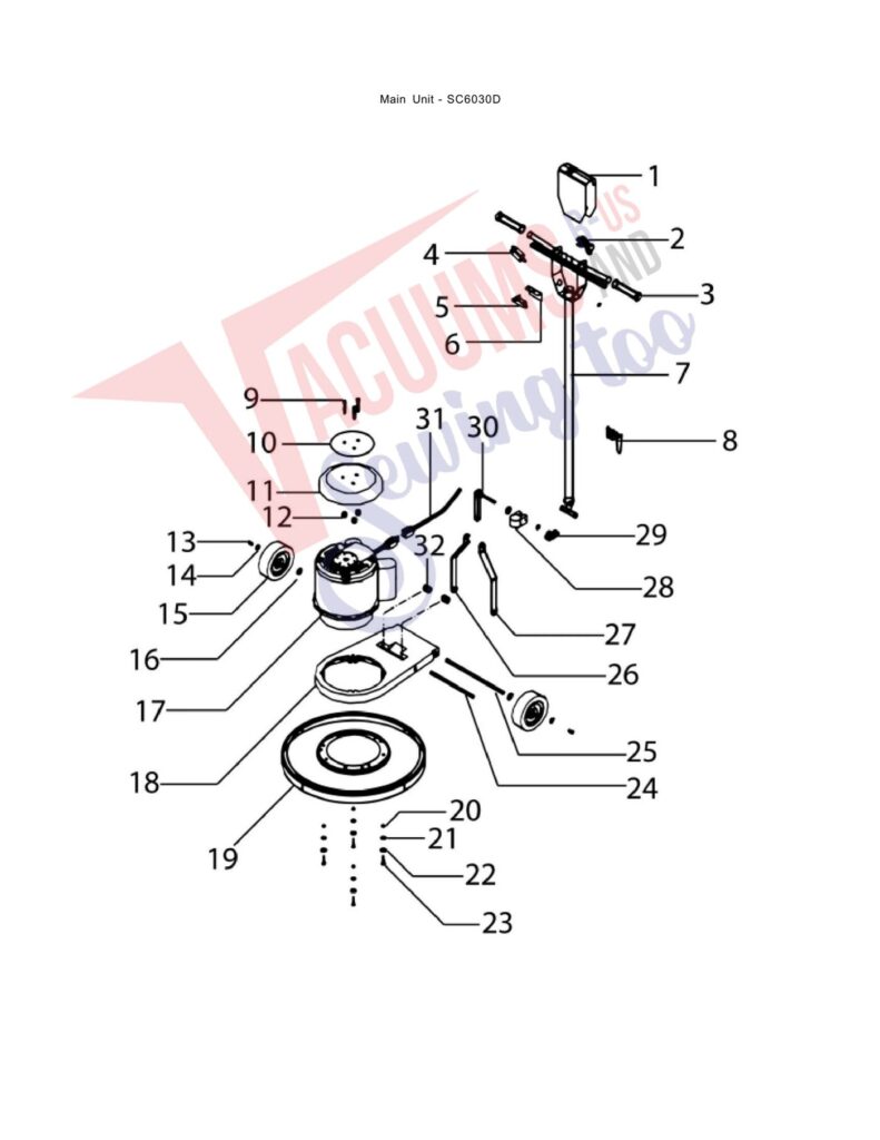 Sanitaire SC6030 exploded schematic diagram (page 1)