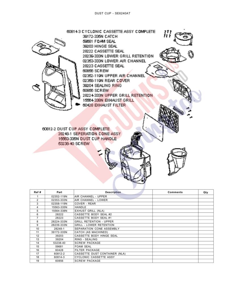 Eureka SE6240AT exploded schematic diagram (page 3)