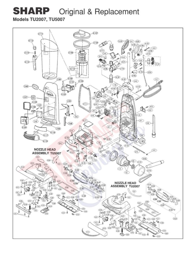 Eureka TU2007 exploded schematic diagram (page 1)
