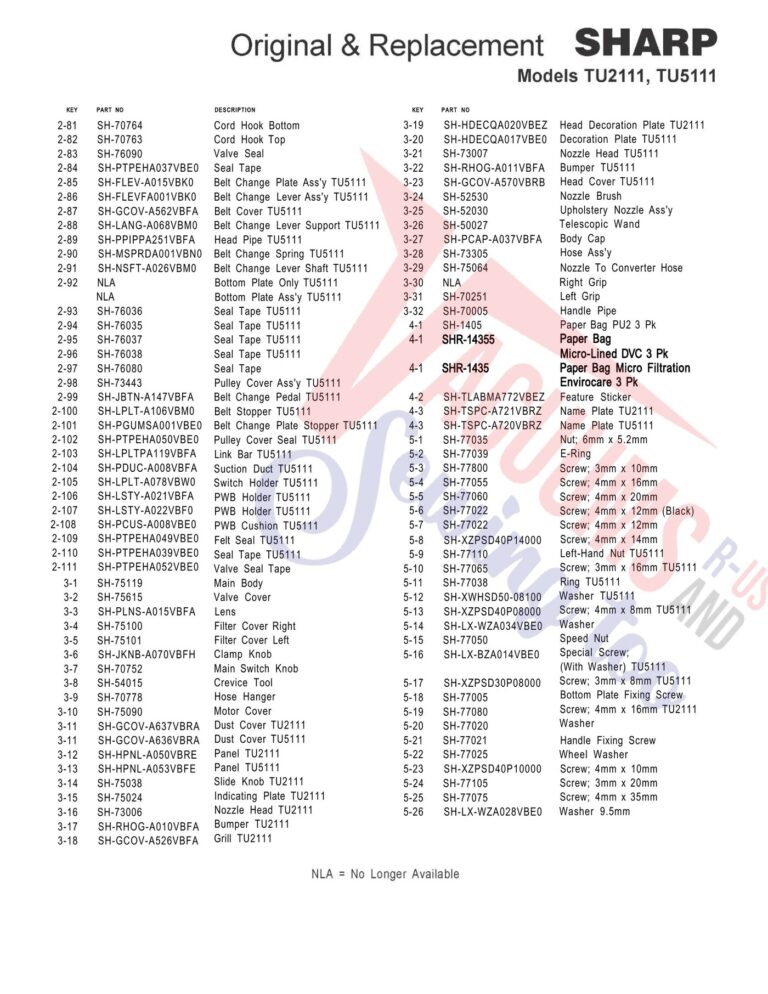 Sharp TU2111 schematic page 2 preview