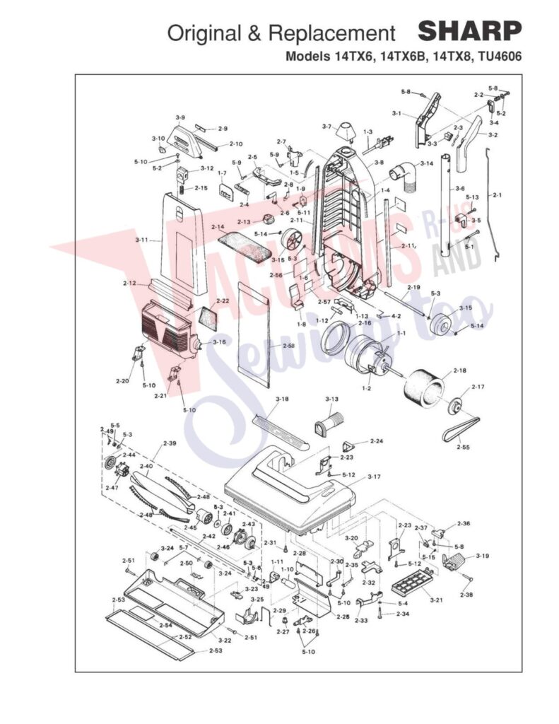 Sharp 14tx6 exploded schematic diagram (page 1)