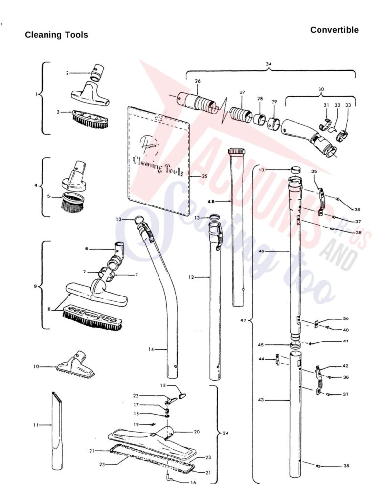 Hoover U4381-9 exploded schematic diagram (page 5)