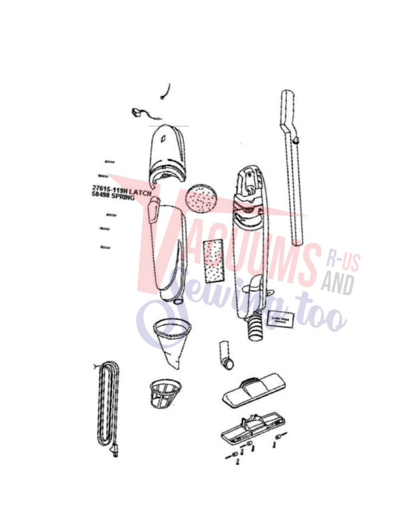 Eureka 274a exploded schematic diagram (page 1)